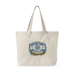 Feeling Nauti Canvas Tote — Hempstead Bay Sailing Club Nautical Zippered Beach Bag for Sailing Lovers