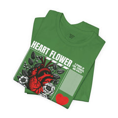 Heart Flower Tee - Nuturing Affection In The Garden Of Life - Positive Vibes Unisex Jersey Short Sleeve Tee