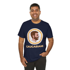 Bearded Graphic Tee - Funny Caucasians Satire Head Shot Unisex Jersey Short Sleeve Tee