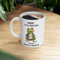 Funny Frog Graphic Mug, white ceramic mug, 11oz, 15oz,