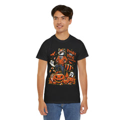 Freaky And Feral Halloween Raccoon! Graphic Unisex Heavy Cotton Tee