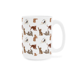 Playful Pets Ceramic Mug - Cute Cat and Dog Design for Animal Lovers