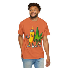 Vintage 'Lighter & Weed' Graphic T-Shirt — Relaxed Stoner/Cannabis Tee