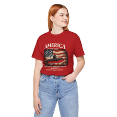 America 250th Submarine 125th Flag T-Shirt — Vintage USA Military Tee