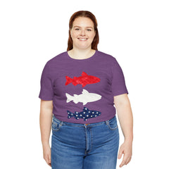 Patriotic Trout T-Shirt — Red White & Blue Fish Tee
