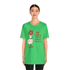 Teacher Valentine T-Shirt — "My Class Is Full of Sweet Hearts" Cute Duck Design