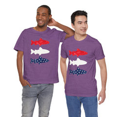 Patriotic Trout T-Shirt — Red White & Blue Fish Tee