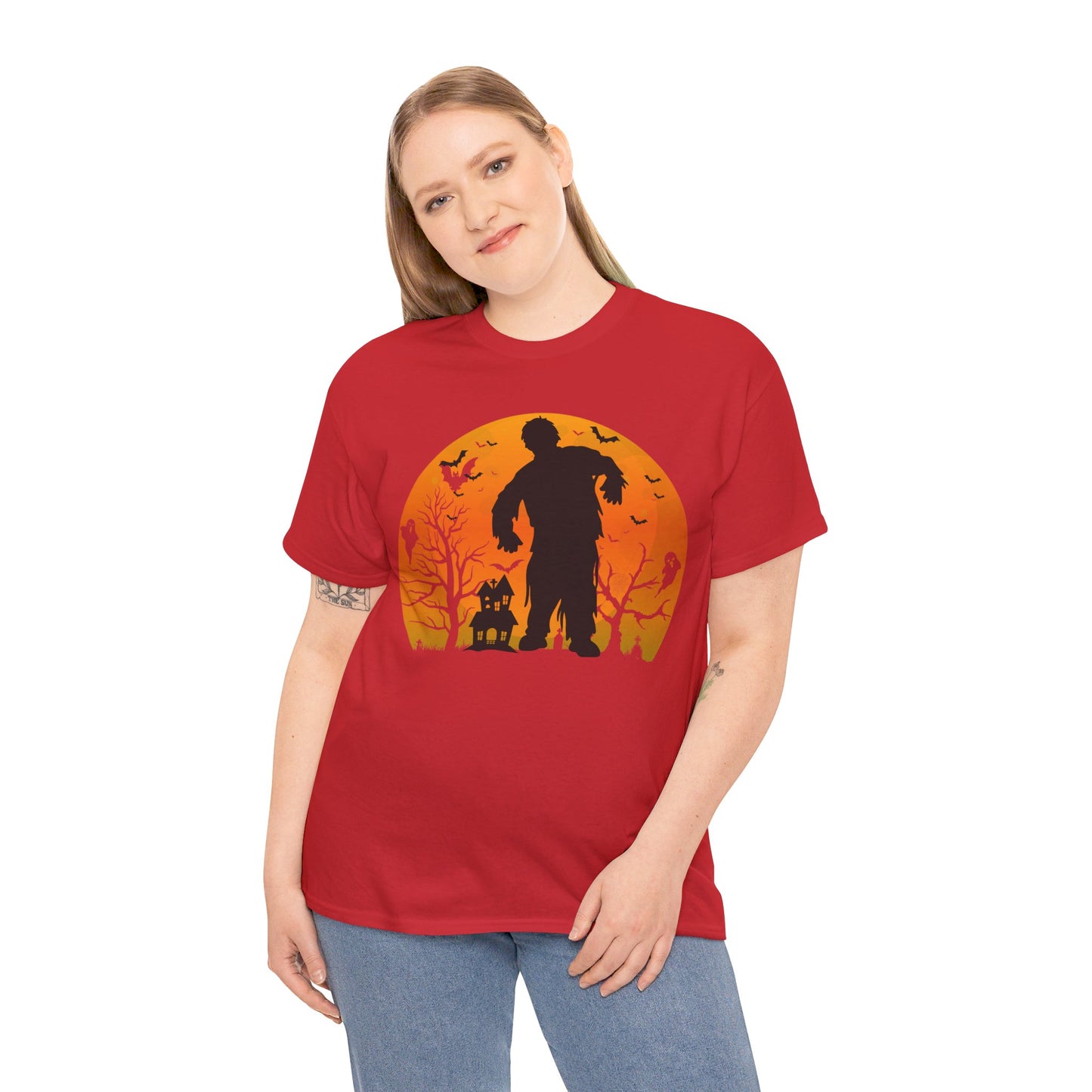 HAUNTED HOUSE ZOMBIE! Graphic Unisex Heavy Cotton Tee