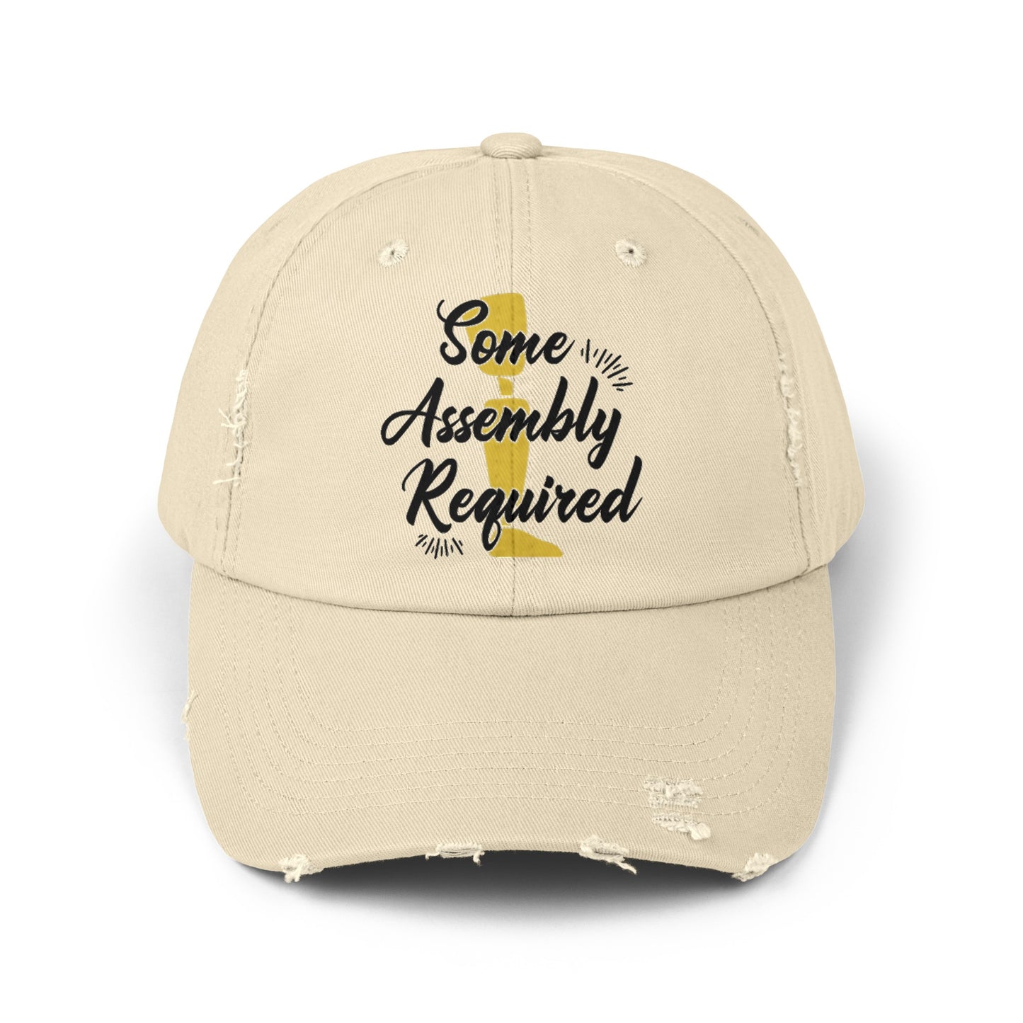 Funny Leg Amputee cap, Some Assembly Required, Limb Loss Awareness cap, distressed unisex hat, amputee gift, recovery encouragement gift