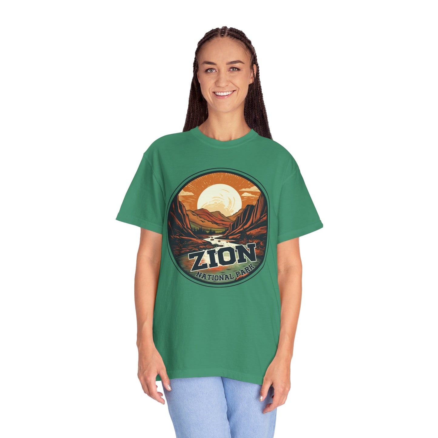 Zion National Park Graphic, Comfort Colors Soft Relaxed Fit Unisex Garment-Dyed T-shirt