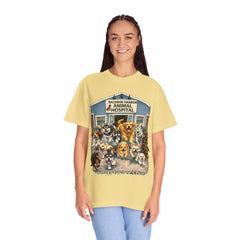 Pitbull Added "Who Let the Dogs Out?" Baldwin Harbor Animal Hospital Cute Vet Clinic T Shirt