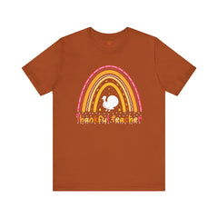 Thankful Teacher T‑Shirt – Retro Rainbow Turkey Teacher Appreciation Tee