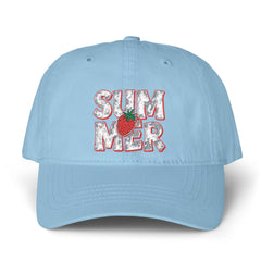 Women's SUMMER STRAWBERRY Pigment-Dyed Cap with Fashion Undervisor (Embroidery)