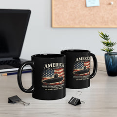 125th Submarine Service Coffee Mug — America 1776–2026 250th Anniversary Tribute (Black)