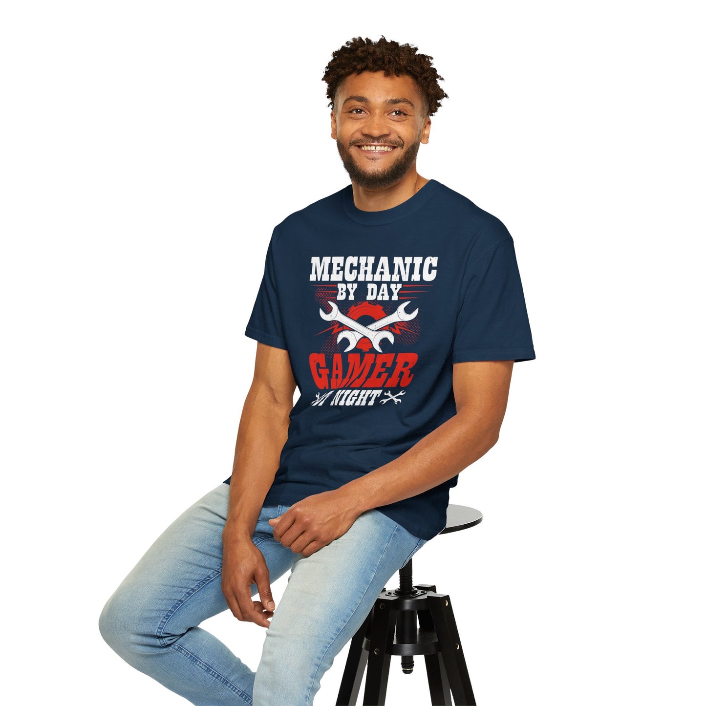 Mechanic By Day Gamer By Night, Comfort Colors Unisex Relaxed Fit T Shirt