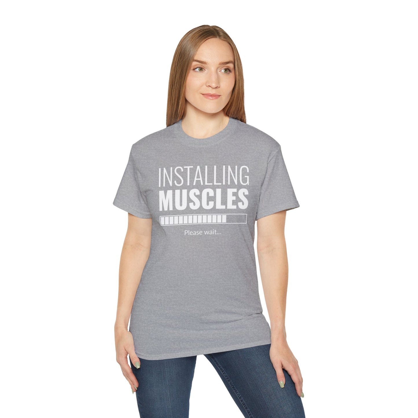 Installing Muscles Please wait, Graphic Unisex Ultra Cotton Tee