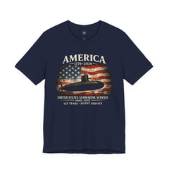 America 250th Submarine 125th Flag T-Shirt — Vintage USA Military Tee