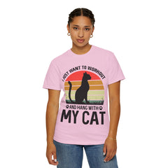 Workout & Cat Lover Unisex T-Shirt - I Just Want to Workout and Hang with My Cat