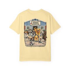 Front Logo Back Graphic Baldwin Harbor Animal Hospital "Who Let the Dogs Out?" Graphic Tee