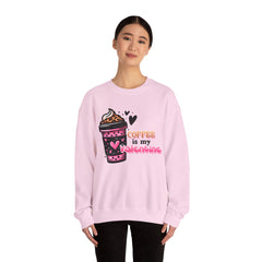 Woman's Coffee Is My Valentine - Unisex Heavy Blend™ Crewneck Sweatshirt
