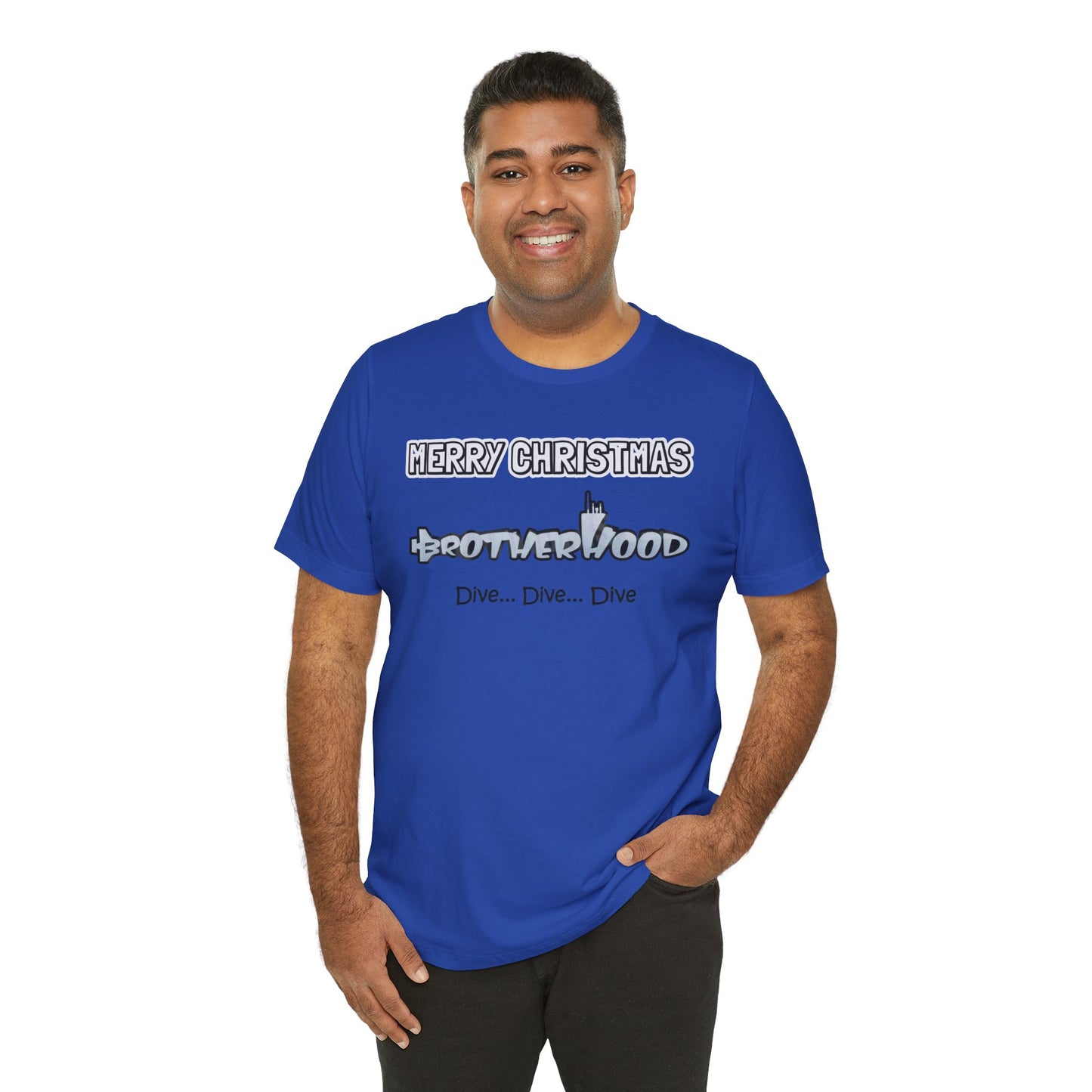 Bolder Font  MERRY  CHRISTMAS Submarine Brotherhood -Unisex Jersey Short Sleeve Tee