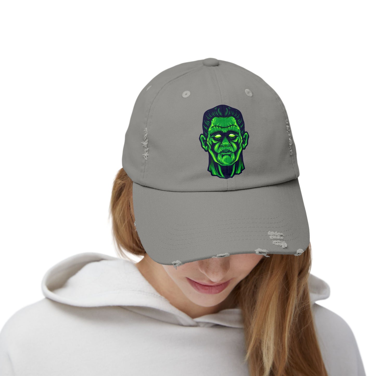 Frankenstein Unisex Distressed Cap