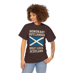 Honorary Outlander Heavy Cotton Tee, Holy Loch Scotland Shirt, Outlander Fan Gift, Casual Tee, Travel Souvenir, Unisex T-Shirt