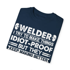 Fun Welder T-Shirt - 'Idiot-Proof' Design for Welding Enthusiasts