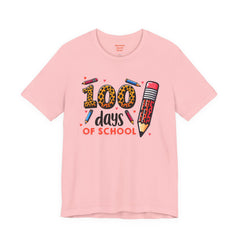 100 DAYS OF SCHOOL - Unisex Jersey Short Sleeve Tee | Elementary School Holiday, Gift For Her, Gift For Him, Teacher Shirt, Classroom Shirt