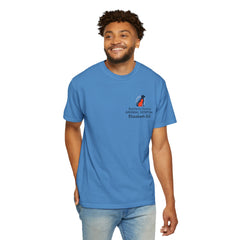 Elizabeth Gill Front Logo Back Graphic Baldwin Harbor Animal Hospital "Who Let the Cats Out?" T Shirt