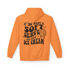 Volleyball Pullover Hoodie - Soft Serve Ice Cream Quote