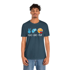 PEACE LOVE play BILLARD - Graphic Unisex Jersey Short Sleeve Tee
