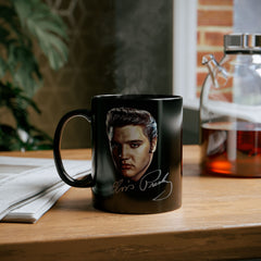 Portrait of Elvis Graphic - Black Mug (11oz, 15oz)
