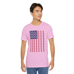 Personalized Dog Silhouette on American Flag - Tell us your dog breed, Unisex Short Sleeve Tee, Golden Retriever Silhouette Shown, Patriotic Shirt, Patriotic Pooch