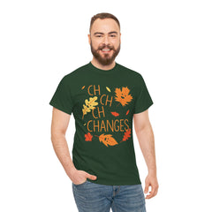 Changes Fall Leaves Graphic - Unisex Heavy Cotton Tee