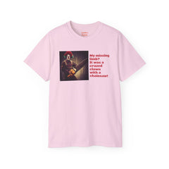 My Missing Limb? It Was A Crazed Clown With A Chainsaw! - Unisex T Shirt | Amputee Humor, Limb Awareness, Prosthetic Apparel, Amputee Gift