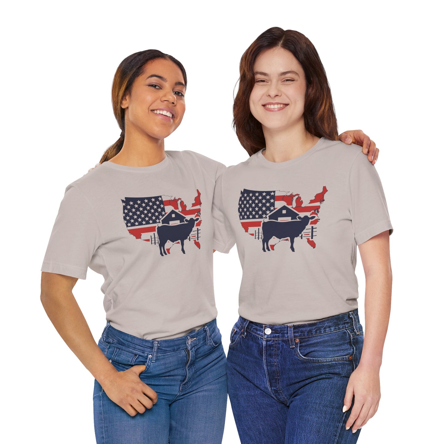 Red White and Blue Farmer Graphic, Unisex Jersey Short Sleeve Tee