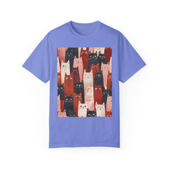 Cute Cat Print Unisex Garment-Dyed T-Shirt - Comfort Colors Soft Perfect for Animal Lovers and Casual Days