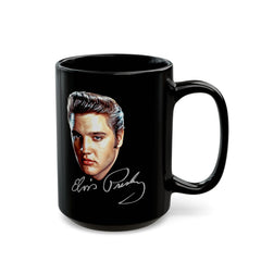 Portrait of Elvis Graphic - Black Mug (11oz, 15oz)