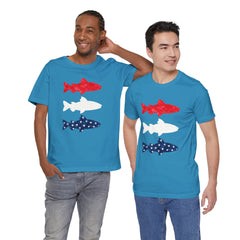 Patriotic Trout T-Shirt — Red White & Blue Fish Tee
