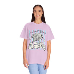 Be A Timothy T-Shirt — Retro Raccoon Graphic Tee ("In a World of Boring")