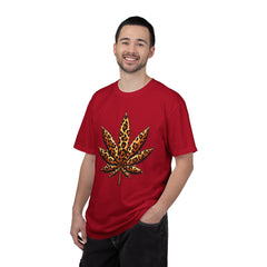 Vintage Leopard Cannabis Leaf T-shirt — Weed Lover Stoner Gift
