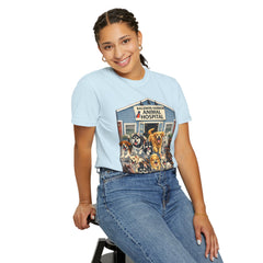 Pitbull Added "Who Let the Dogs Out?" Baldwin Harbor Animal Hospital Cute Vet Clinic T Shirt