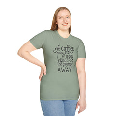 A COFFEE A Day Keeps The Grumpy Away Unisex Softstyle T-Shirt