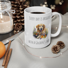 Golden retriever mug, dog lover gift, life is golden mug, ceramic dog mug, gift for her, gift for him, dog dad, dog mom, animal lover mug