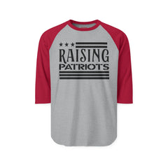 Raglan Shirt — Subtle 'RAISING PATRIOTS' Vintage Baseball Tee