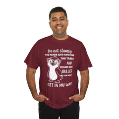 Clumsy Funny Penguin Graphic Tee | Unisex Heavy Cotton Tee | Great Gift for Animal Lovers, Birthdays, Casual Wear, Humorous Gifts, Everyday Style