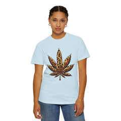 Vintage Leopard Cannabis Leaf T-shirt — Weed Lover Stoner Gift