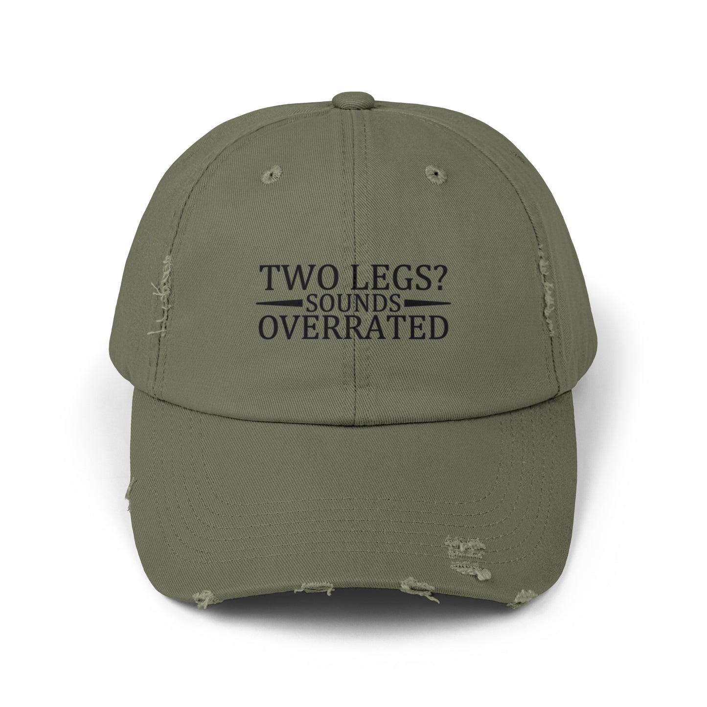 Funny Leg Amputee distressed cap, , Two Legs? Sounds Overated, Limb Loss Awareness cap, gift for amputee, recovery encouragement gift