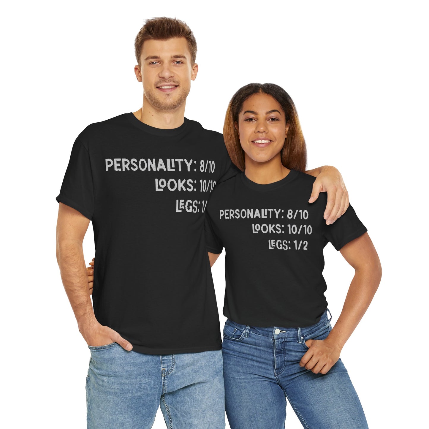 Personality, Looks, Fingers Count - Unisex Heavy Cotton Tee / Prosthetic Humor / One Leg / One Arm / Missing Fingers